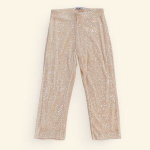 ZARA Sequins Pull-on Capri Pants